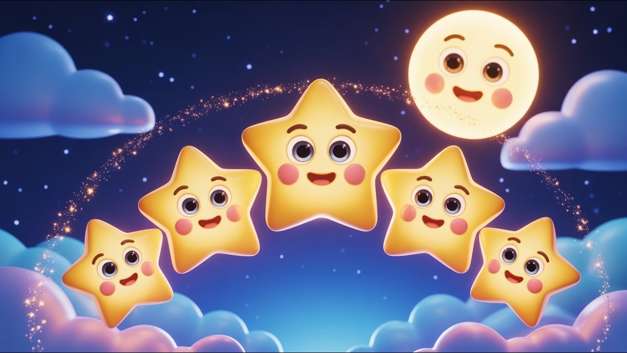 Five Little Stars Nursery Rhyme | 1 to 5 Counting Song#twinklestarworld