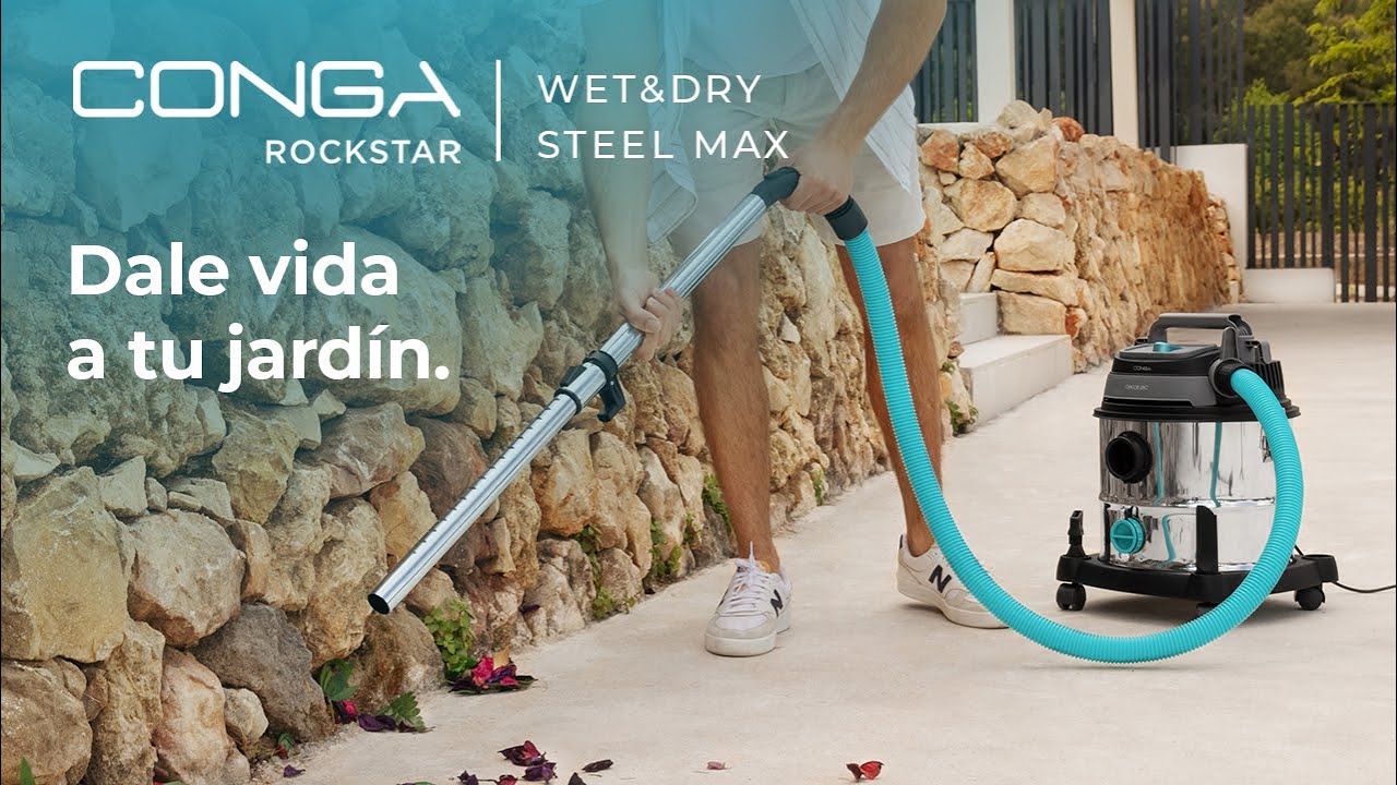 Conga Rockstar Wet & Dry Steel Max Aspirador de agua sólidos y líquidos  Cecotec