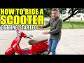 HOW TO RIDE A SCOOTER Start Stop Engine Mount Dismount Part 2 