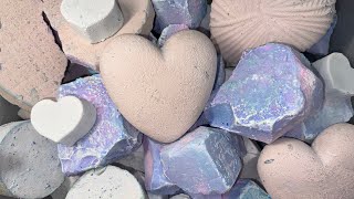 ASMR Heart Gym Chalk Blocks Crush 💜🤍Pastel Dyed Reformed Chalk Relaxing Sounds