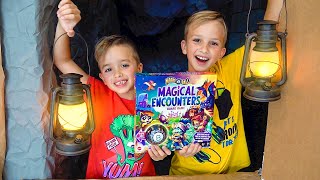 Vlad und Niki spielen mit Magie 8 Ball magische Begegnungen