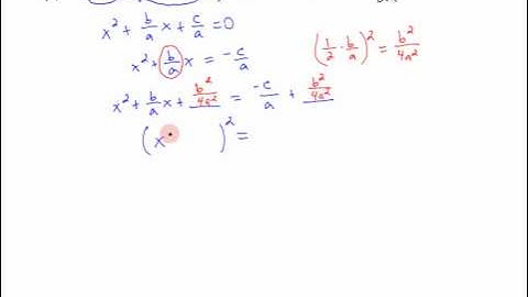 College Algebra - Section 3.2 - Video 6 - Deriving the Quadratic Formula