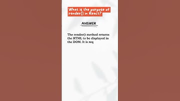 What is the Purpose of render in React? - Explained! #shorts #ytshorts #codewithchitra