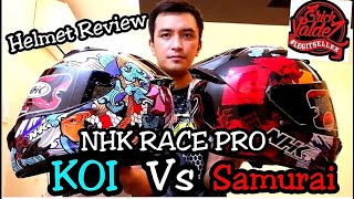 HELMET REVIEW OF NHK HELMET (RACE PRO SAMURAI & KOI FISH)