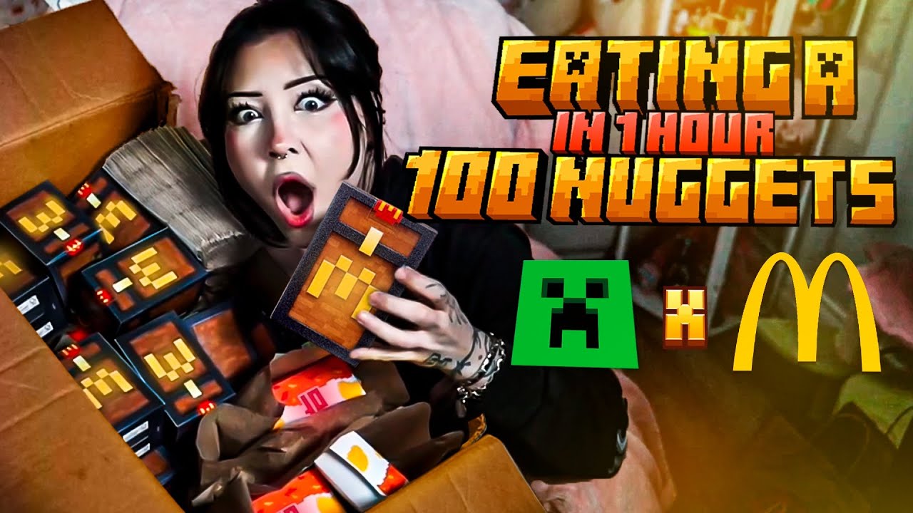 MINECRAFT MCDONALDS CHALLANGE || Eating 100 Nuggets in 1 Hour