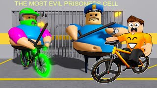 UCIEKAM Na ROWERZE PRZED GRUBYM POLICJANTEM BARRY'S PRISON W Roblox!