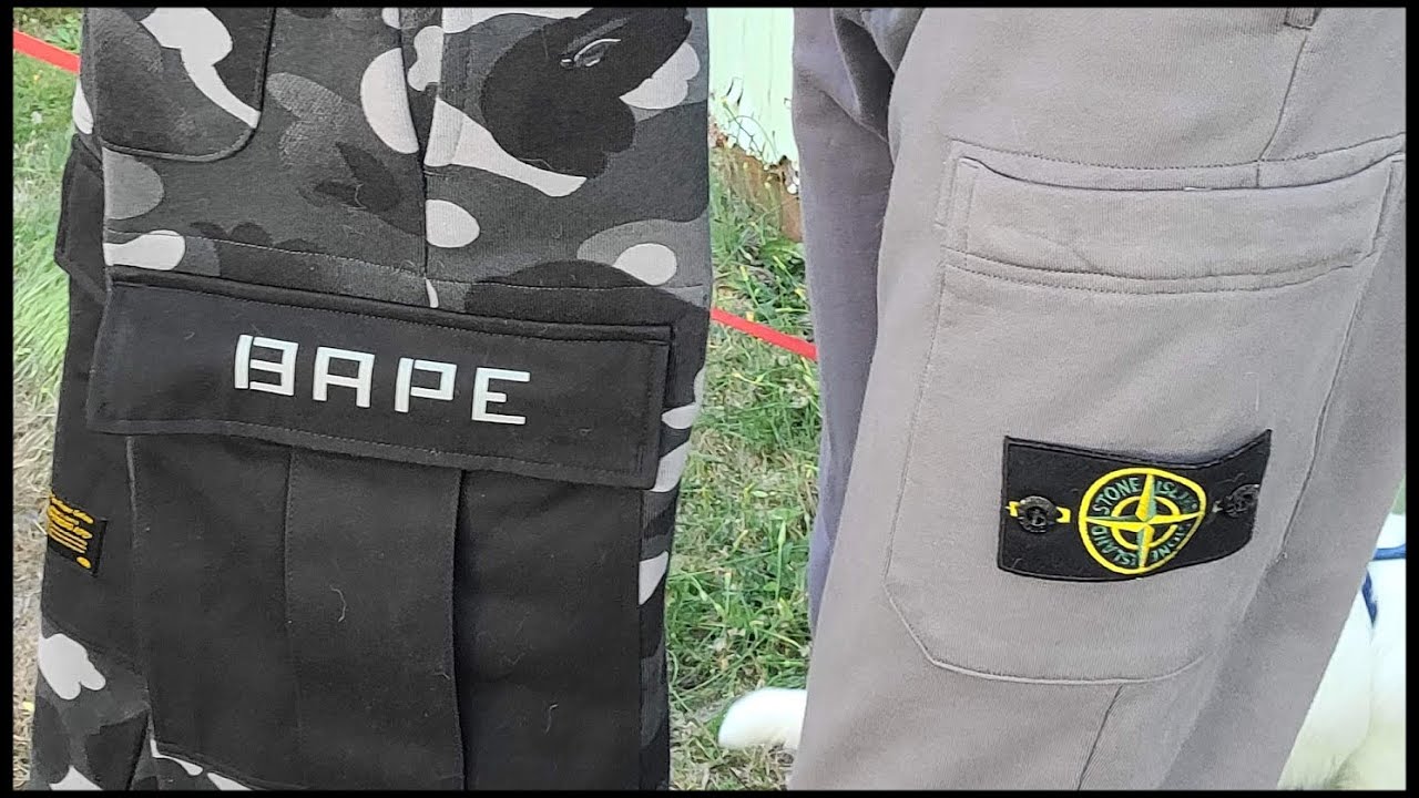 Свитпанты BAPE (Made in Japan) Обзор Примерка и Сравнения со Стониками (Bathing Ape vs Stone Island)