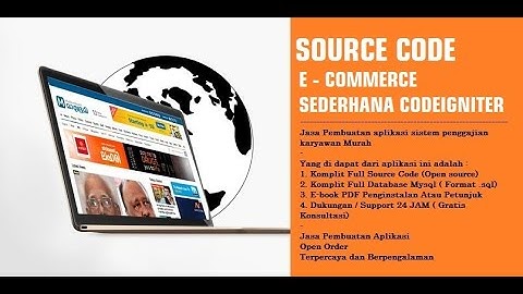 WEBSITE E - COMMERCE SEDERHANA DENGAN CODEIGNITER - FULL SOURCE CODE DAN DATABASE