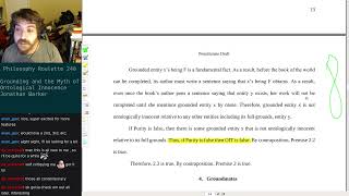 Philosophy Roulette 240 - Grounding and the Myth of Ontological Innocence. Jonathan Barker