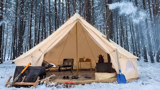 HOT TENT CAMP IN SNOW STORM! WE ARE STRAINED!