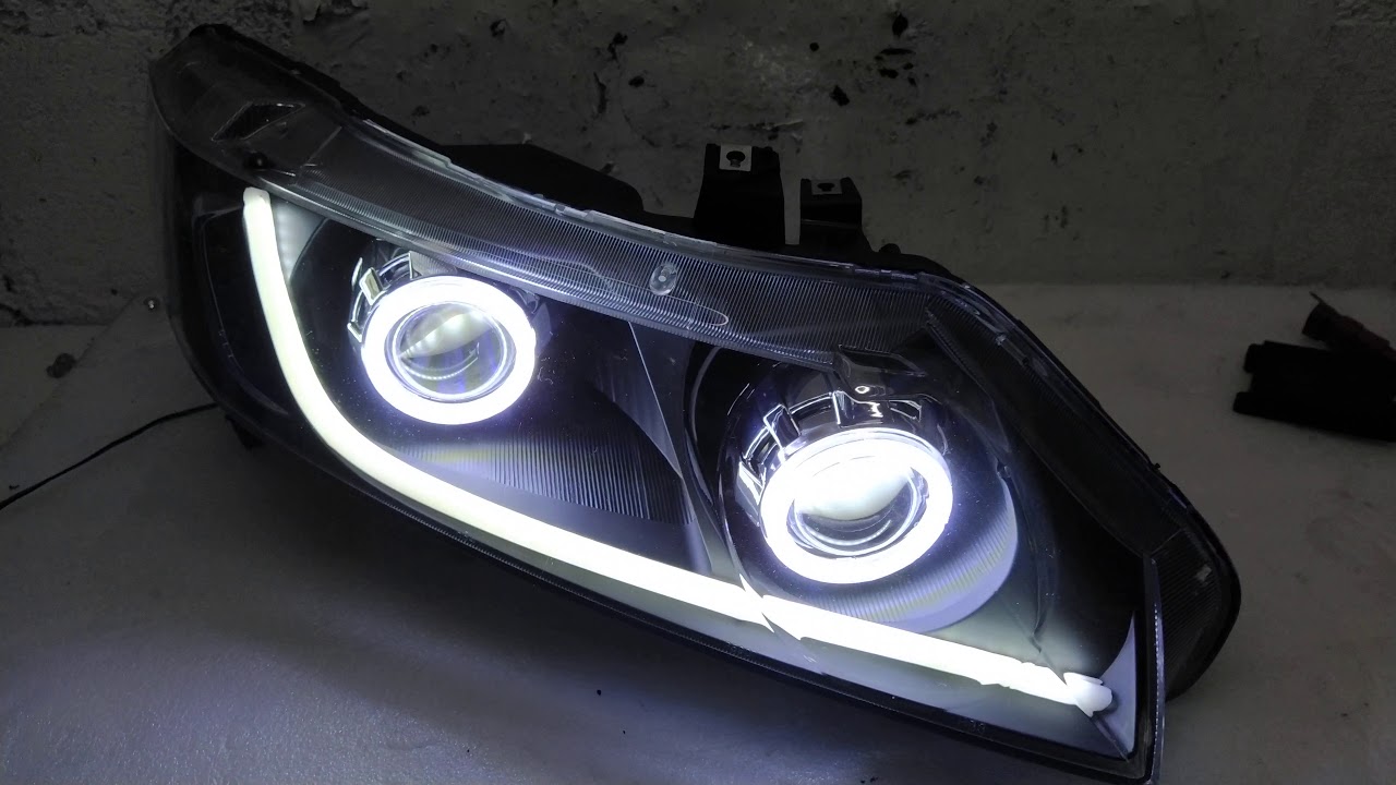 Farol civic com barra de led e angel