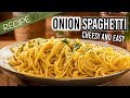 Onion Cheesy spaghetti with Lemon and Parsley