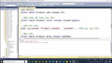 SQL Server-SE1711: Buổi 2. Thao tác với cột, Xóa bảng, Khóa chính (PK), Khóa ngoại (FK), Insert
