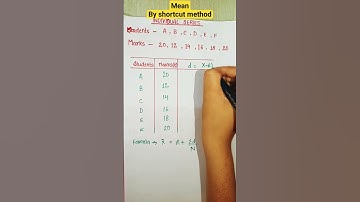 Mean by shortcut method #statistics #tricks #trending#shorts