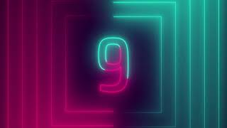 Neon Countdown 4K 60 FPS 9 sec to 1 sec