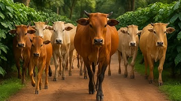Aktivitas mengiring Sapi Lembu kampung Berkeliling Menuju ladang, Suara Sapi Moo, Sapi Lucu