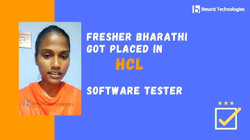 Besant Technologies Bangalore Reviews | Bharathi Got Placed in HCL as QA Tester 4L | Success Story