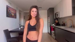 Empower Your Workout: Alissya's Fitness Adventure In Black Top & Shorts! | Pulsehub
