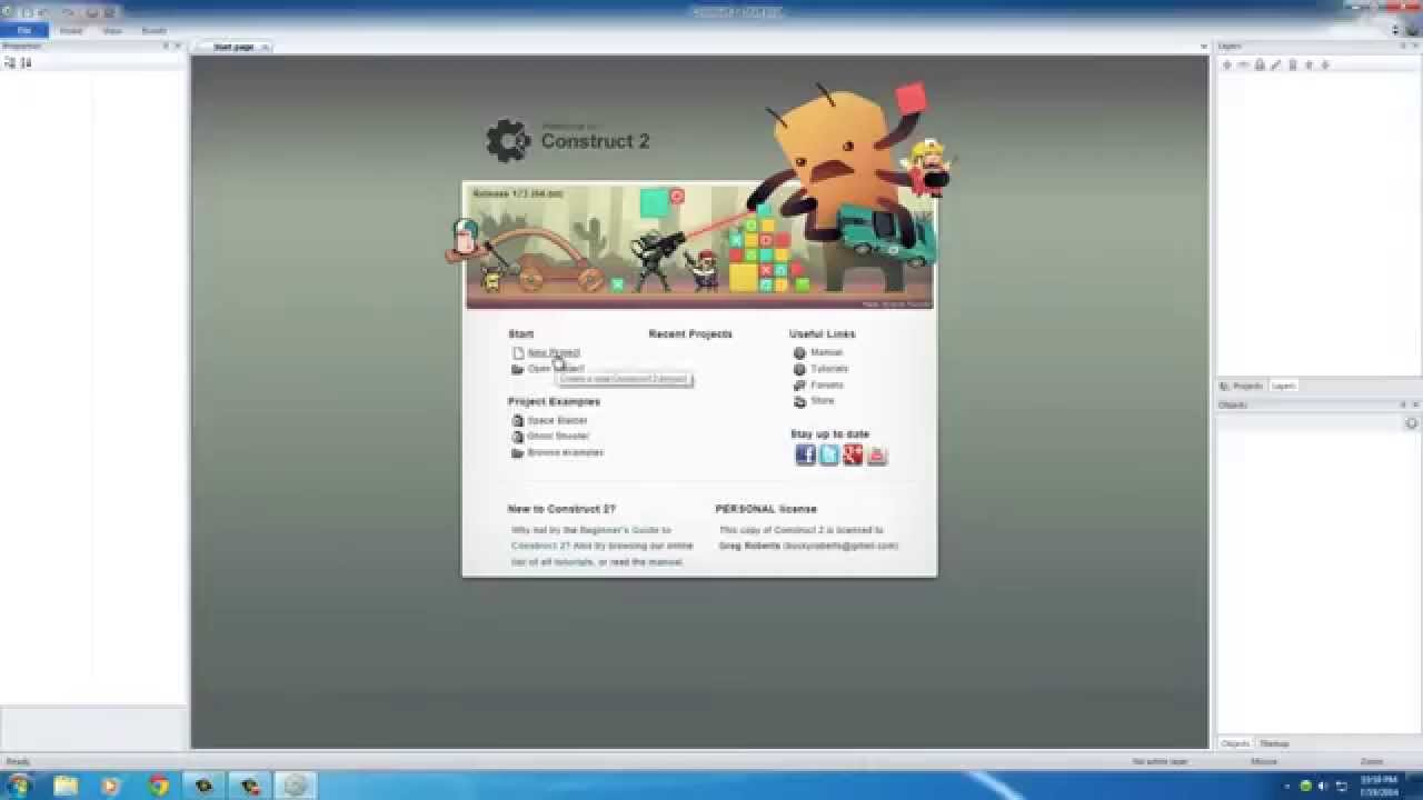 Game Development w/Construct 2 Tutorial 2 || Creating Background ...
