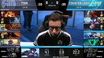 TSM vs CLG, Game 1 - 2017 NA LCS Summer Week 9 - Team SoloMid vs Counter Logic Gaming