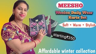 Meesho Winter Wear Woolen Kurta Set Under₹250 ||Soft & Warm DailyWear ||Meesho affordable WinterWear screenshot 1