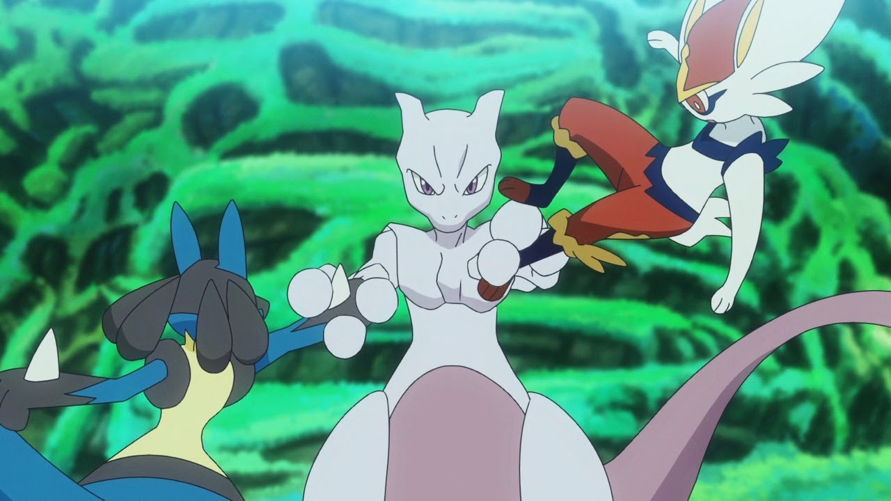Ash / Lucario  And Gou / Cinderace  vs Mewtwo - Pokemon Sword And Shield Episode 46【AMV】