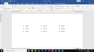 How to create bullet points in three columns Microsoft Word