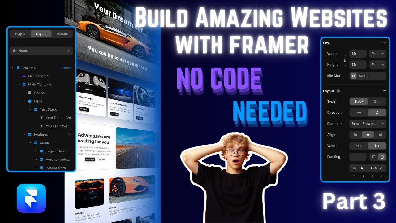 How to build a simple website in framer Part 3 - YouTube