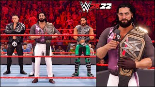 WWE 2K22 My Rise Mode - Seth Rollins & Team Warns Rocky #24