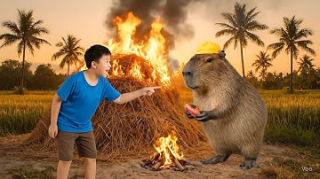 Câu chuyện nướng khoai của anh em Capy #capybaravaba
