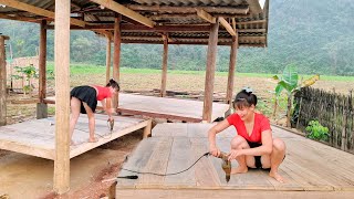 BUILD LOG CABIN  Floor strip design, The new house is gradually being completed