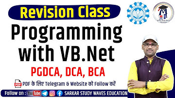 Revision - Programming with VB.Net | PGDCA, BCA, MSC CS Classes By Arvind