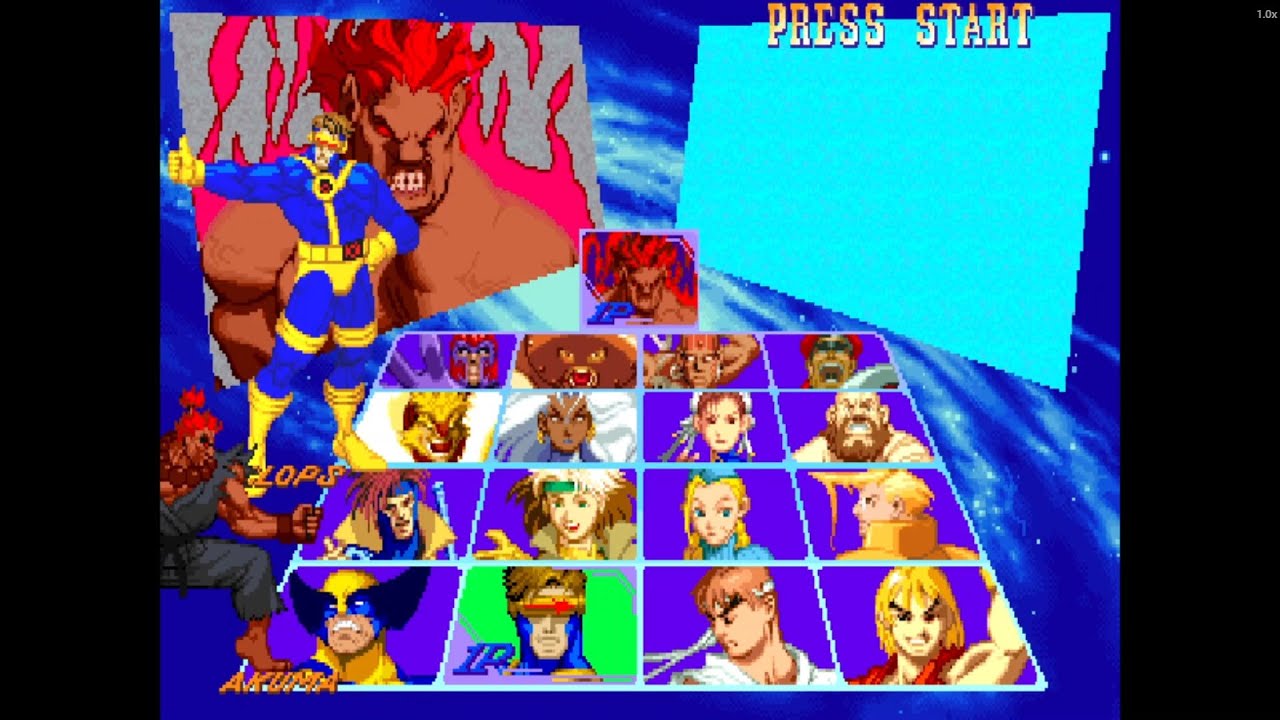 Cyclops & Akuma — Optic Blasts and Dark Power! ⚡🔥 | X-Men vs Street Fighter Arcade Duo