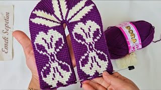 FİYONK MODEL TUNUS İŞİ PATİK YAPILIŞI/BAŞTAN SONA SESLİ ANLATIM/#crochet #knitting #handmade