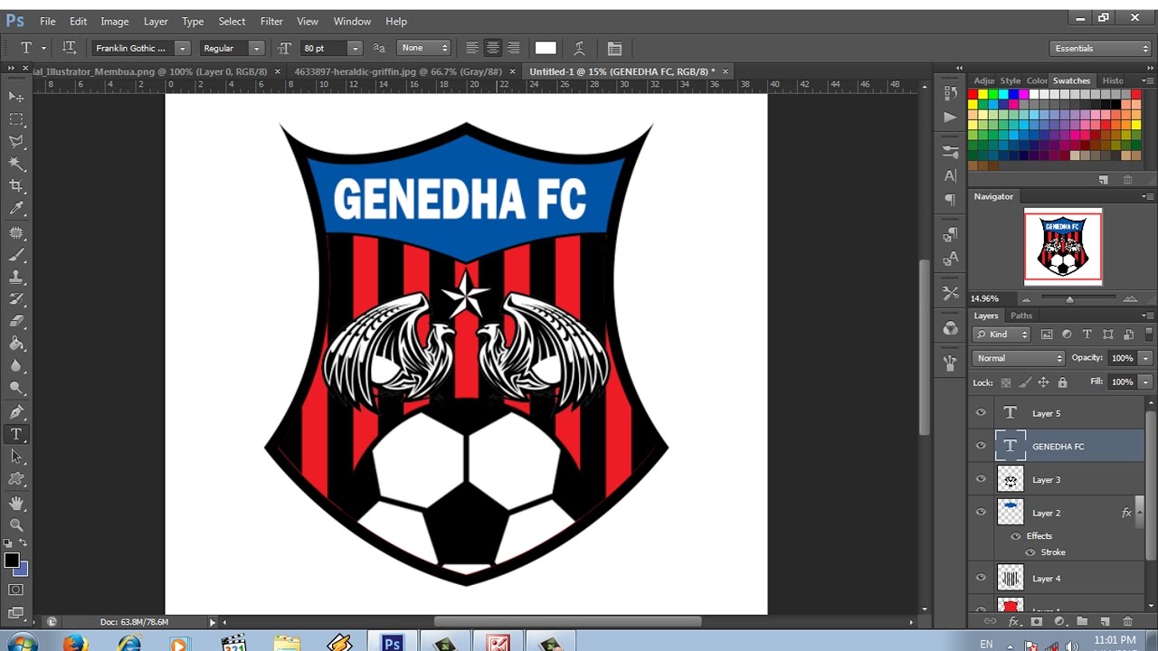 Desain Logo Club Bola Keren Photoshop Youtube Gambar