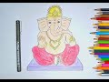 Lord Ganesh drawing for kids | Easy Ganesh drawing | Ganapati Sketch | Colour pencil | Sumeet's Art|