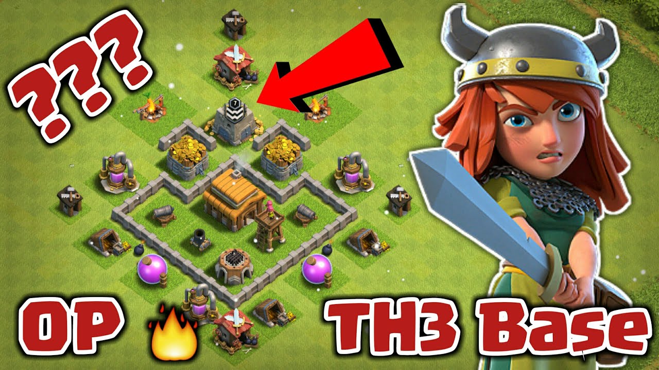 COC Game Town Hall 3 Base, Clash of Clans Town Hall 3 Max Base, Town Hall 3 Base Defense