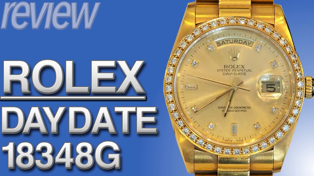 お客① Rolex Day-Date 18348G Diamond Bezel #Watch Review - YouTube