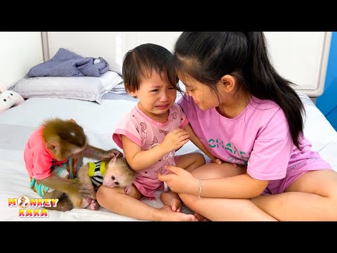 Monkey Kaka and Quynh comforted Diem when cry and missed her mom