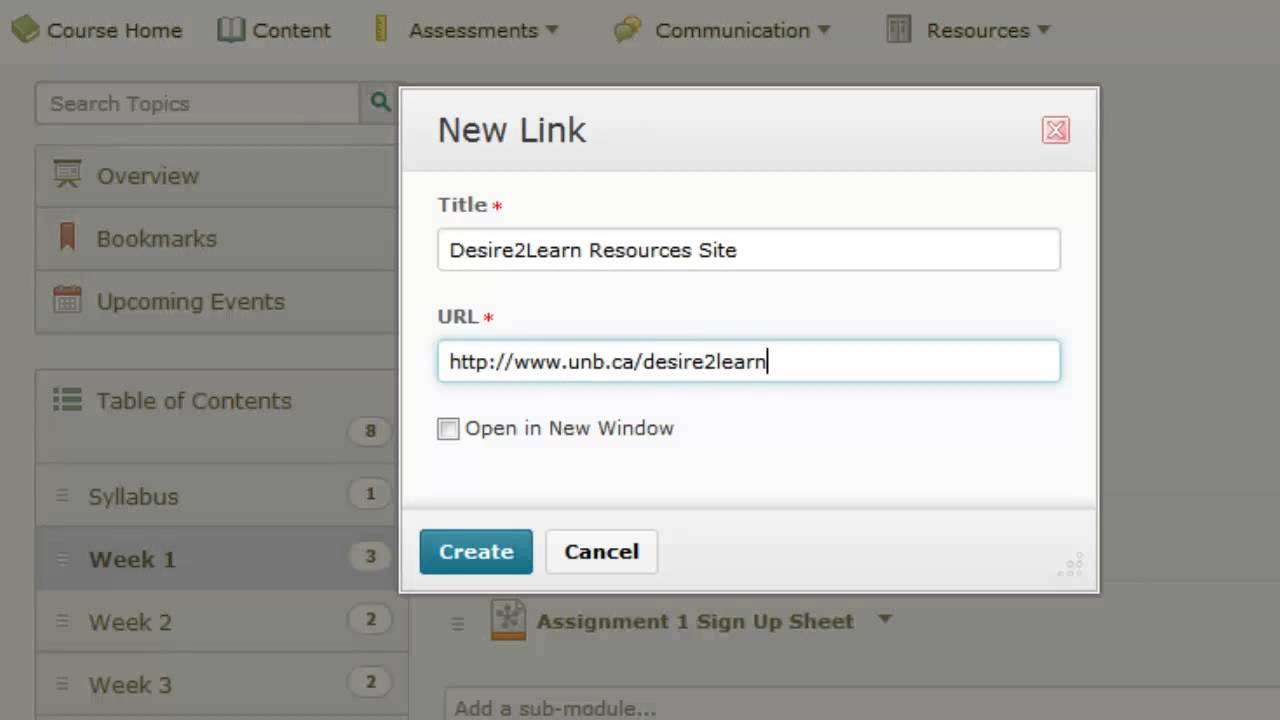 how to create a web page in d2l