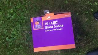 20 foot long snake Halloween inflatable unboxing.