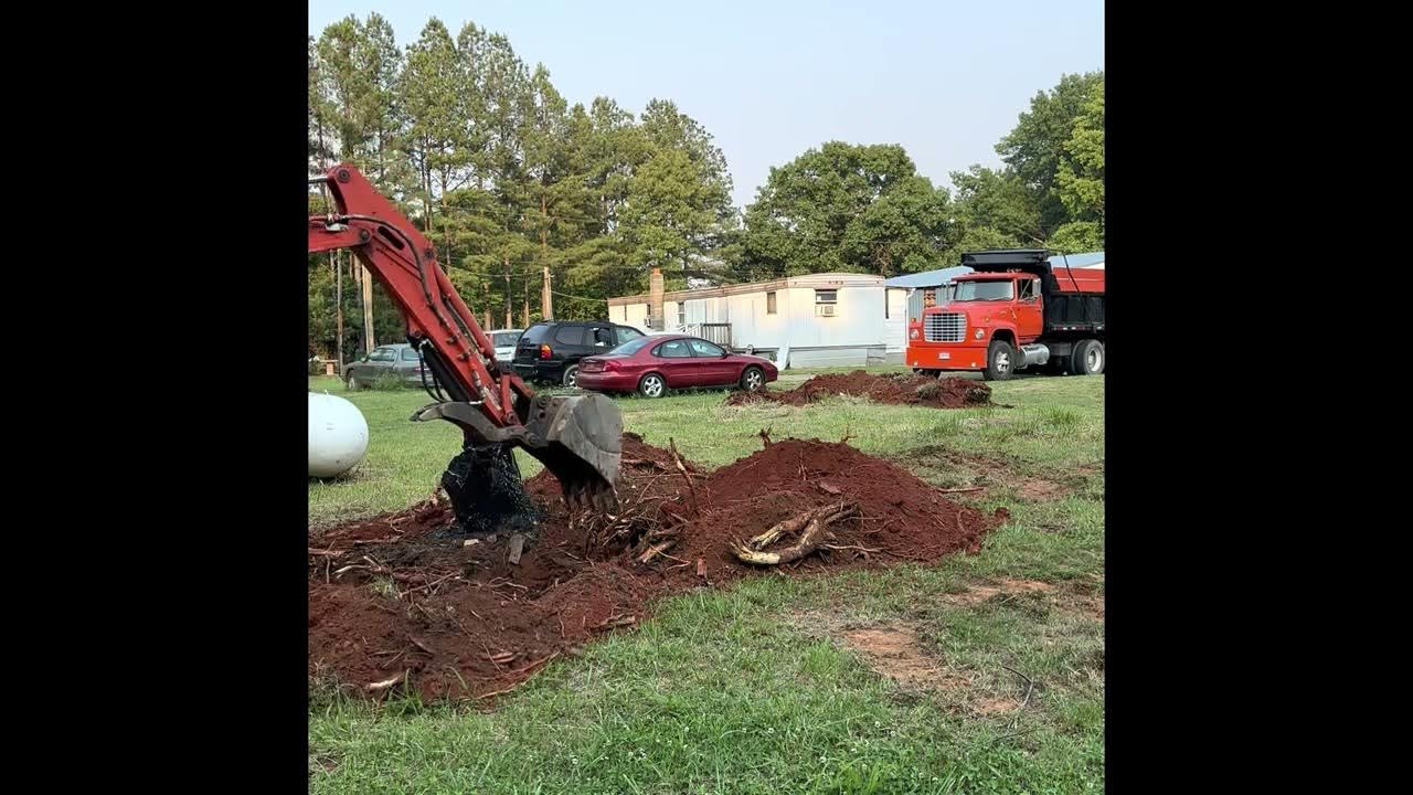 How to remove stump with mini excavator excavator kobota YouTube