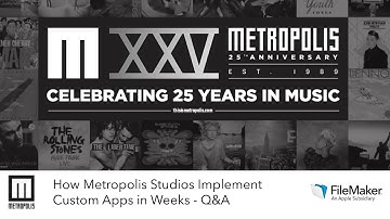 Webinar: How Metropolis Studios Implement Custom Apps in Weeks Q&A