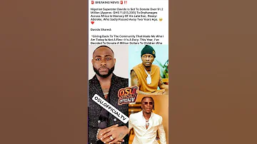 Davido To Donate 1 2 Million To Orphanages Across Africa InMemoryof Late Son Ifeanyi Davido Viral 