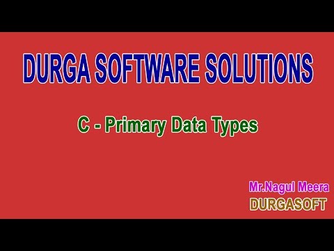 C Primary Data Types