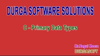 C Primary Data Types