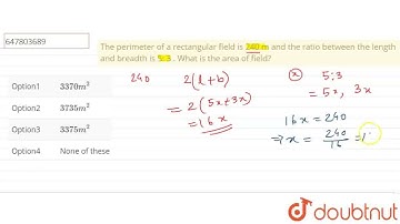 The perimeter of a rectangular field is 240 m and the ratio between the length and breadth is 5:...