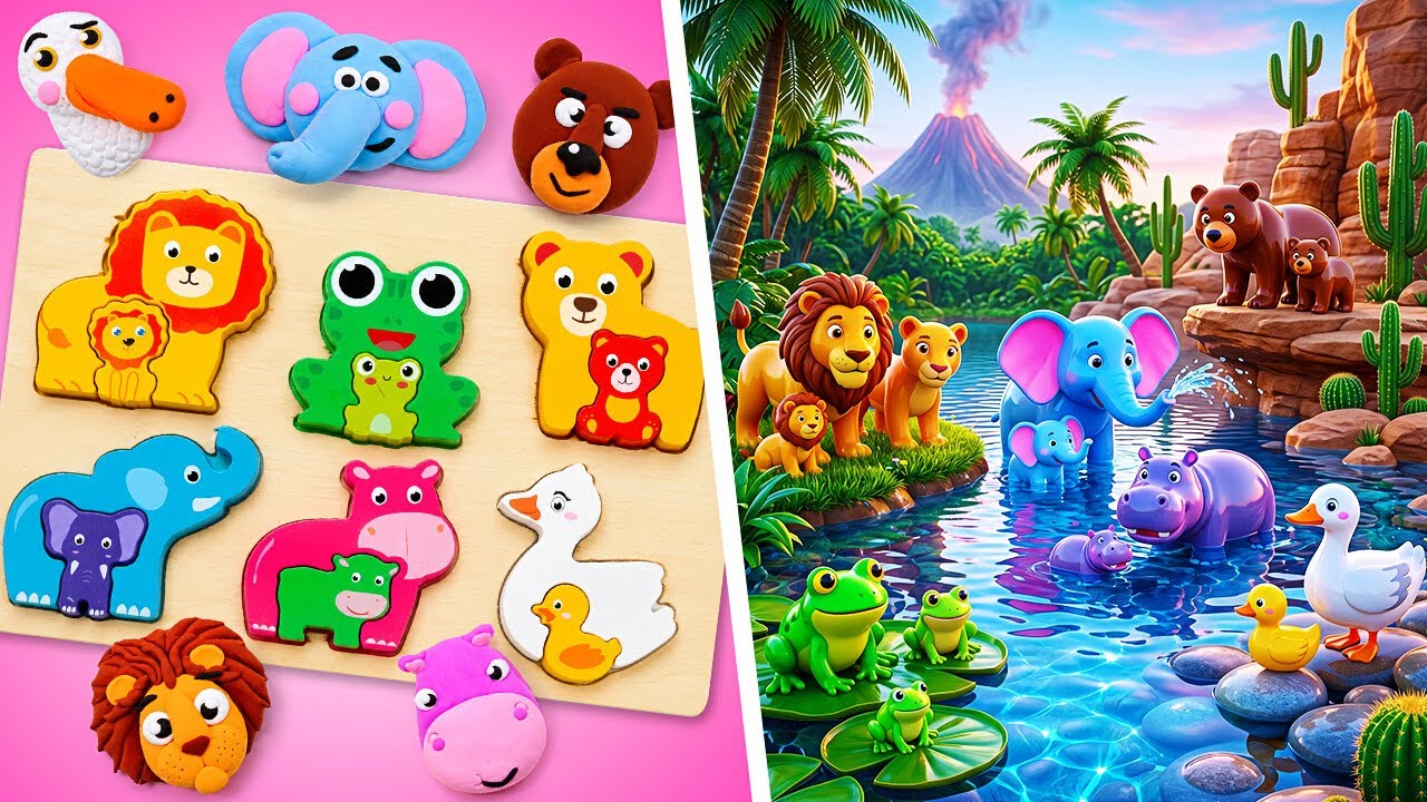 Clay Animal Puzzles, Ball Sorting & Dinosaur Wooden Puzzle