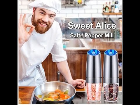 Sweet Alice Gravity Electric Pepper and Salt Grinder Set, - YouTube