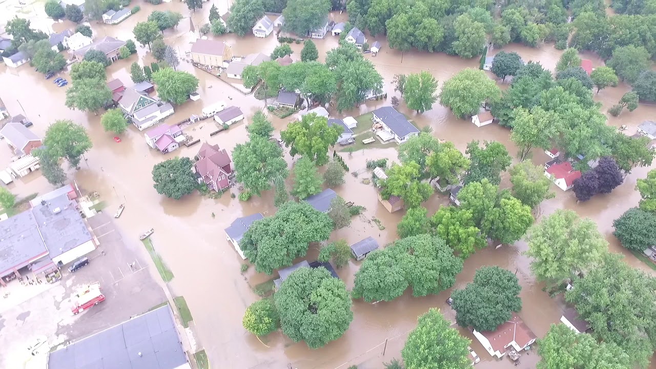 August 21, 2018 Mazomanie WI Drone Views of RECORD Flash Flooding YouTube